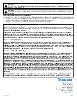 Предварительный просмотр 12 страницы Ecco ED3777 Series Installation And Operation Instructions Manual