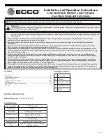 Preview for 1 page of Ecco ED3788 Installation And Operation Instruction