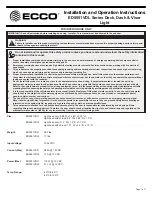 Preview for 1 page of Ecco ED5051VDL Series Installation And Operation Instructions Manual