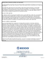 Preview for 19 page of Ecco ED5051VDL Series Installation And Operation Instructions Manual