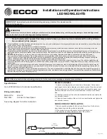 Preview for 1 page of Ecco EW2530 Series Installation And Operation Instructions Manual