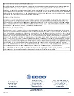 Preview for 2 page of Ecco EW2530 Series Installation And Operation Instructions Manual