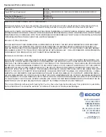 Предварительный просмотр 3 страницы Ecco EW4009 Installation And Operation Instructions Manual