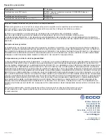 Предварительный просмотр 6 страницы Ecco EW4009 Installation And Operation Instructions Manual