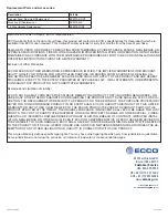 Предварительный просмотр 3 страницы Ecco EW4010 Installation And Operation Instructions Manual