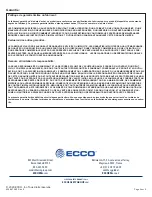 Предварительный просмотр 17 страницы Ecco EZ6015 Installation And Operation Instruction Manual