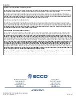 Предварительный просмотр 22 страницы Ecco EZ6015 Installation And Operation Instruction Manual