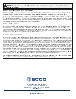 Предварительный просмотр 14 страницы Ecco Pro Vantage 12+ Series Installation And Operation Instructions Manual