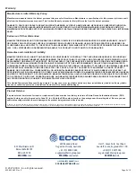 Preview for 9 page of Ecco REFLEXL 11-012-E Series Installation & Operation Instructions