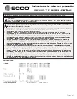 Preview for 10 page of Ecco REFLEXL 11-012-E Series Installation & Operation Instructions