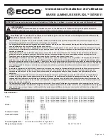 Предварительный просмотр 15 страницы Ecco REFLEXL 11-012-E Series Installation & Operation Instructions