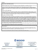 Preview for 8 page of Ecco REFLEXL 11 Series Installation And Operation Instruction Manual