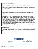 Preview for 12 page of Ecco REFLEXL 11 Series Installation And Operation Instruction Manual