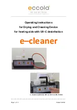 eccola e-cleaner Operating Instructions Manual preview