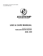 Предварительный просмотр 1 страницы Eccotemp 40-HI Use & Care Manual