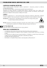 Предварительный просмотр 14 страницы ECG CDR 688 Operating Manual