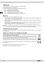 Предварительный просмотр 70 страницы ECG EDF 4516 QA+ Instruction Manual