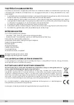 Предварительный просмотр 24 страницы ECG EG 130 Instruction Manual