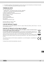 Предварительный просмотр 37 страницы ECG EG 130 Instruction Manual