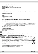 Предварительный просмотр 58 страницы ECG EG 2011 Dual XL Instruction Manual