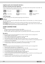 Предварительный просмотр 22 страницы ECG ET 4520 Instruction Manual