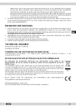 Предварительный просмотр 17 страницы ECG EV 1501 Instruction Manual