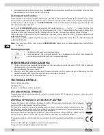 Preview for 16 page of ECG KV 118 Instruction Manual