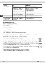 Предварительный просмотр 64 страницы ECG MHT 1660 Pressione Instruction Manual