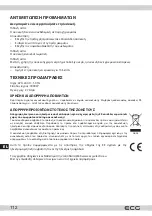 Preview for 112 page of ECG MHZ 270 SD Instruction Manual