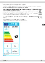 Предварительный просмотр 73 страницы ECG MK 104 Instruction Manual