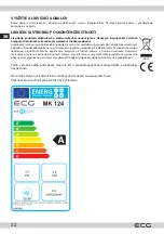 Preview for 22 page of ECG MK 124 Instruction Manual