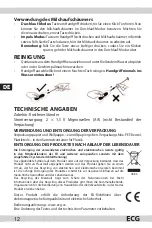 Preview for 12 page of ECG NM 101 mini Instruction Manual