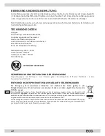 Preview for 22 page of ECG OR 509 Operating Manual