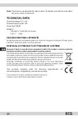 Предварительный просмотр 20 страницы ECG OZ 124 Instruction Manual