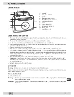 Preview for 13 page of ECG R 200 Operating Manual