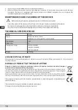 Preview for 16 page of ECG R 222 Instruction Manual