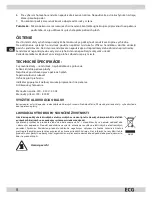 Preview for 8 page of ECG S 099 3v1 Operating Manual