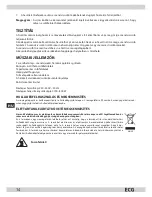 Preview for 14 page of ECG S 099 3v1 Operating Manual