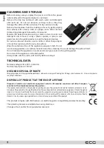 Preview for 8 page of ECG S 3070 Panini Power Instruction Manual