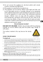 Предварительный просмотр 27 страницы ECG ST 968 Instruction Manual