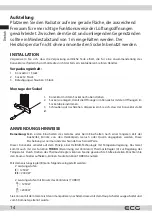 Preview for 14 page of ECG TK 2070 Instruction Manual