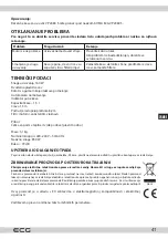 Предварительный просмотр 41 страницы ECG VP 2080 S Instruction Manual