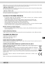 Предварительный просмотр 37 страницы ECG ZV 117 Instruction Manual