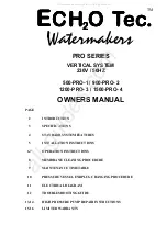 Preview for 1 page of ECH2O Tec. 1200-PRO- 3 Owner'S Manual