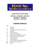 ECH2O Tec. 400-BMS-1 Owner'S Manual preview