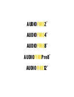 Предварительный просмотр 1 страницы Echo Audio AudioFire Pre8 Owner'S Manual