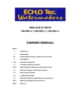 ECHO MARINE ECHO Tec Watermakers Modular DC Series Owner'S Manual preview