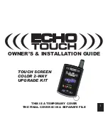 ECHO TOUCH 160 Owner'S And Installation Manual preview