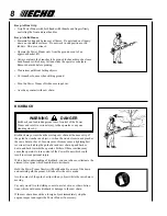 Предварительный просмотр 8 страницы Echo 001001 - 503999 Operator'S Manual