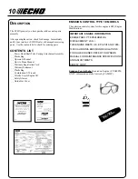 Предварительный просмотр 10 страницы Echo 001001 - 503999 Operator'S Manual